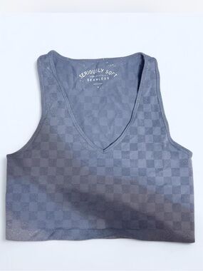 Seriously Soft Seamless Checkered Tank - Slate Gray